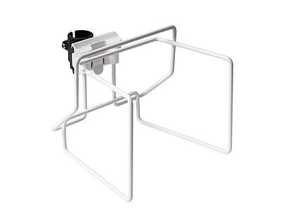 T-3341-3-xx Maskenboxhalter weiß mit Rohrbefestigung