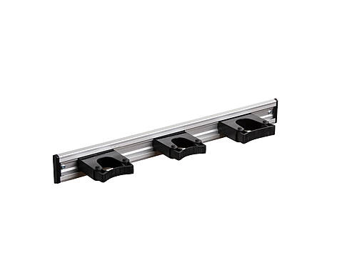 100-655-21 Toolflex Aluschiene 50 cm bestückt mit 3 schwarzen Haltern 