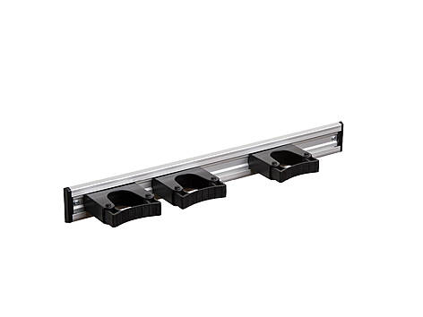 100-655-93 Toolflex Aluschiene 50 cm bestückt schwarz mit 3 Haltern