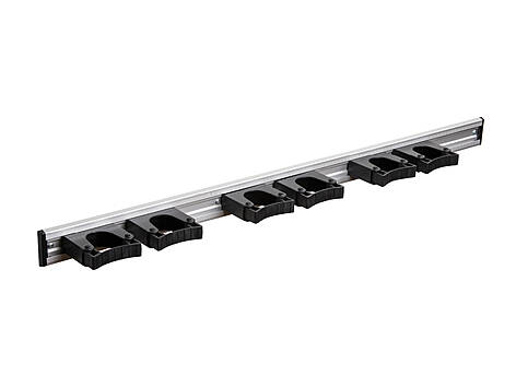 100-659-96 Toolflex Aluschiene 90 cm in schwarz bestückt mit 6 Haltern