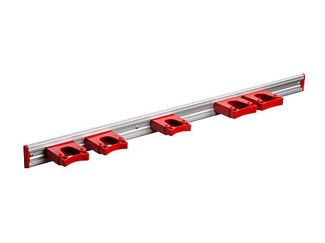 102-659-32 Toolflex Aluschiene 90 cm in rot bestückt mit 5 Haltern