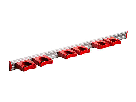 102-659-96 Toolflex Aluschiene 90 cm in rot bestückt mit 6 Haltern