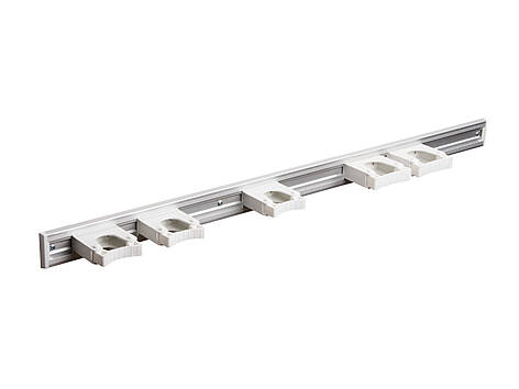 103-659-32 Toolflex Aluschiene 90 cm in weiß bestückt mit 5 Haltern