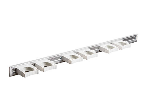 103-659-96 Toolflex Aluschiene 90 cm in weiß bestückt mit 6 Haltern