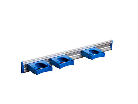 105-655-93 Toolflex Aluschiene 50 cm in blau bestückt mit 3 Haltern