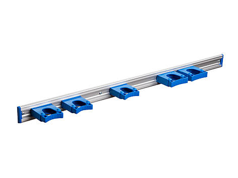 105-659-32 Toolflex Aluschiene 90 cm in blau bestückt mit 5 Haltern