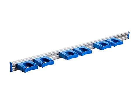 105-659-96 Toolflex Aluschiene 90 cm in blau bestückt mit 6 Haltern