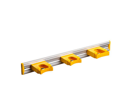 107-655-21 Toolflex Aluschiene 50 cm in gelb bestückt mit 5 Haltern