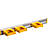 107-655-93 Toolflex Aluschiene 50 cm in gelb bestückt mit 3 Haltern