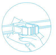 Toolflex One Reinigung hinter der Schiene
