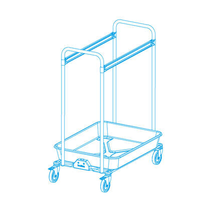 Toolflex Gerätewagen (Utility Cart) double mit 2 Shienen aussen