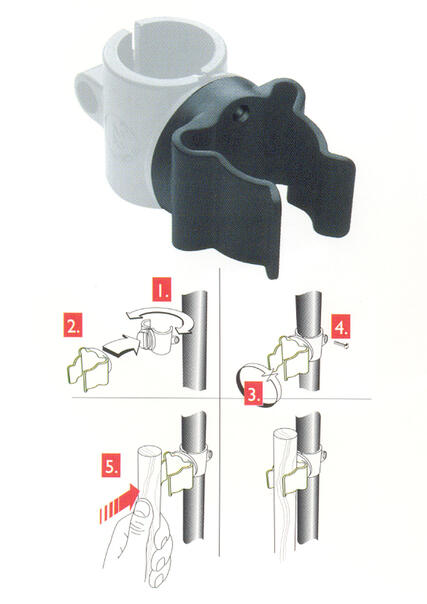 Toolflex Micky Clips Montage mit Rohrbefestigung