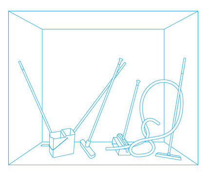 Putzkammer unordentlich ohne Toolflex System